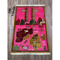 Afghan war rugs, 9/11 war rugs, world trade center  Afghan map rugs opium rugs size 118 cm x 80 cm
