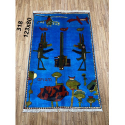 Afghan war rugs, 9/11 war rugs, world trade center  Afghan wepons war opium rugs size 113 cm x 80 cm