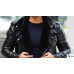 Men's Black Faux Leather Biker Jacket with Fur Collar - Stylish and Durable
