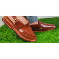 Handmade Dark Brown colour Peshawari Chappal – Premium Hicuram Leather Sandal with Cushioned Insole & Back Strap