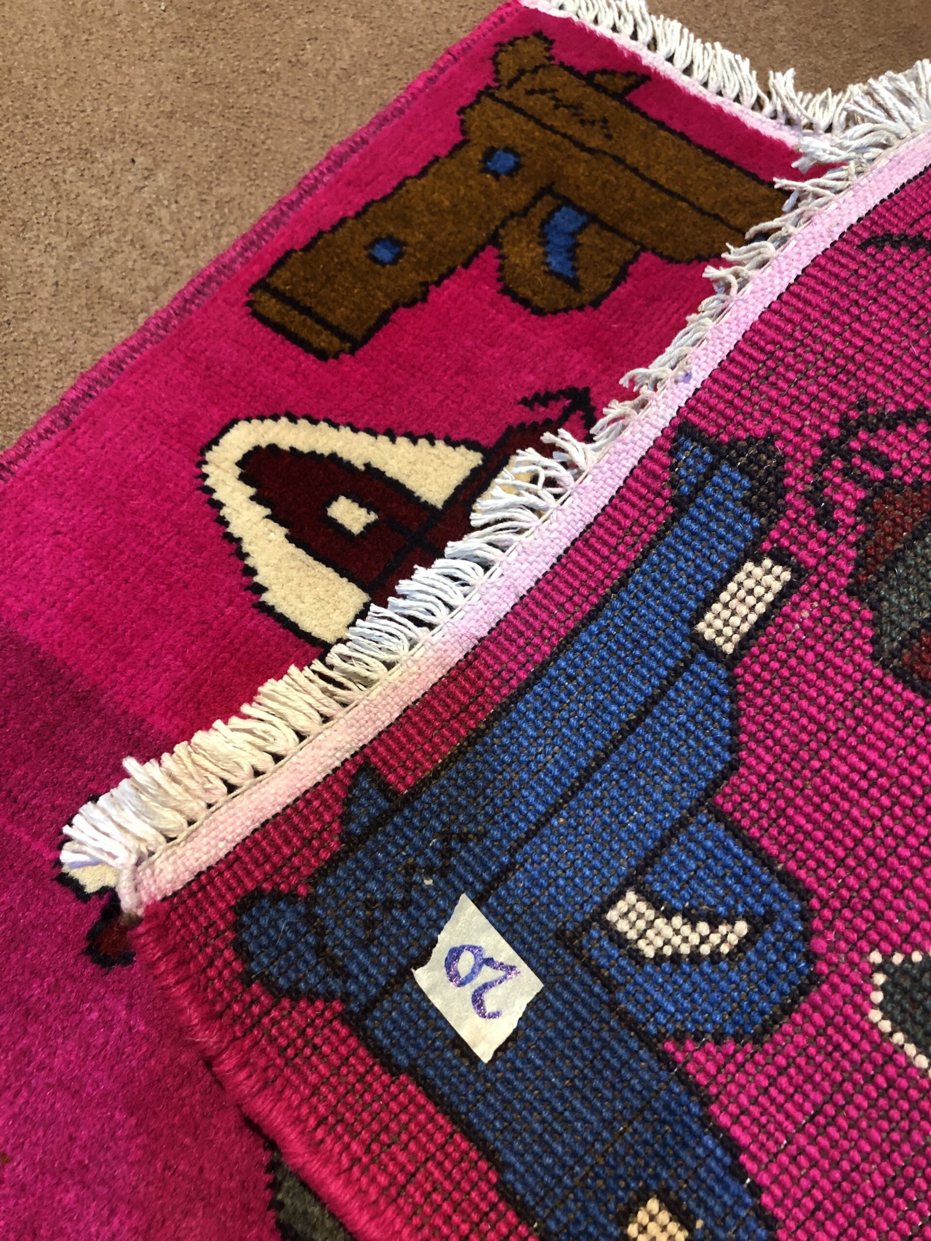 rug no 1 Hand Made Afghan war Rug , 9/11 world trade center war rugs with weapons Size 60  cm x 80 cm - Image 3