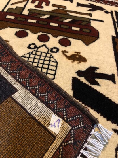 Hand Made Afghan war Rug, afghan ak47 and weapons war rugs Size 60  cm x 80 cm - Image 3