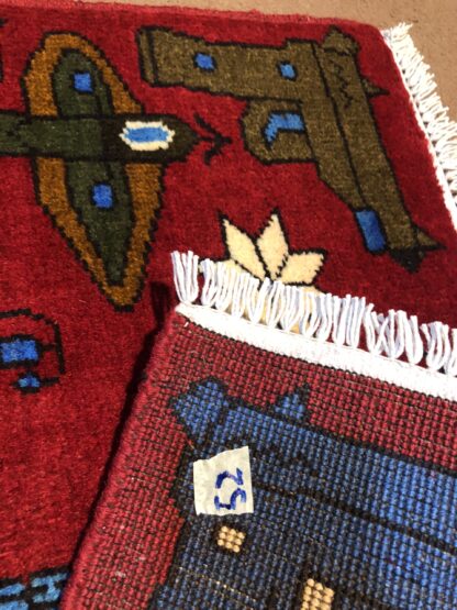 Hand Made Afghan war Rug, afghan ak47 and weapons war rugs Size 60 cm x 80 cm - Image 3