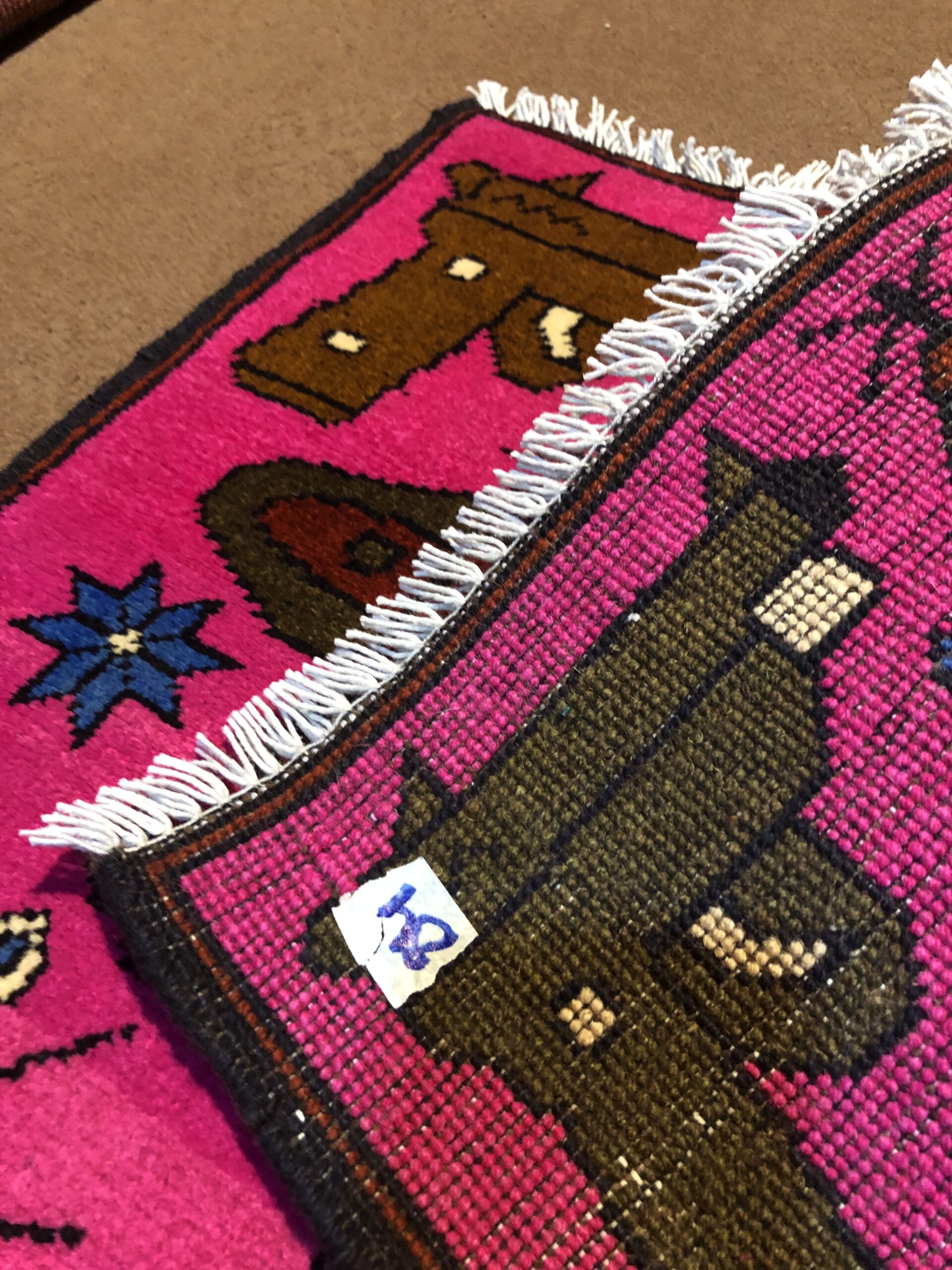Hand Made Afghan war Rug, afghan ak47 and weapons war rugs Size 60  cm x 80 cm - Image 3
