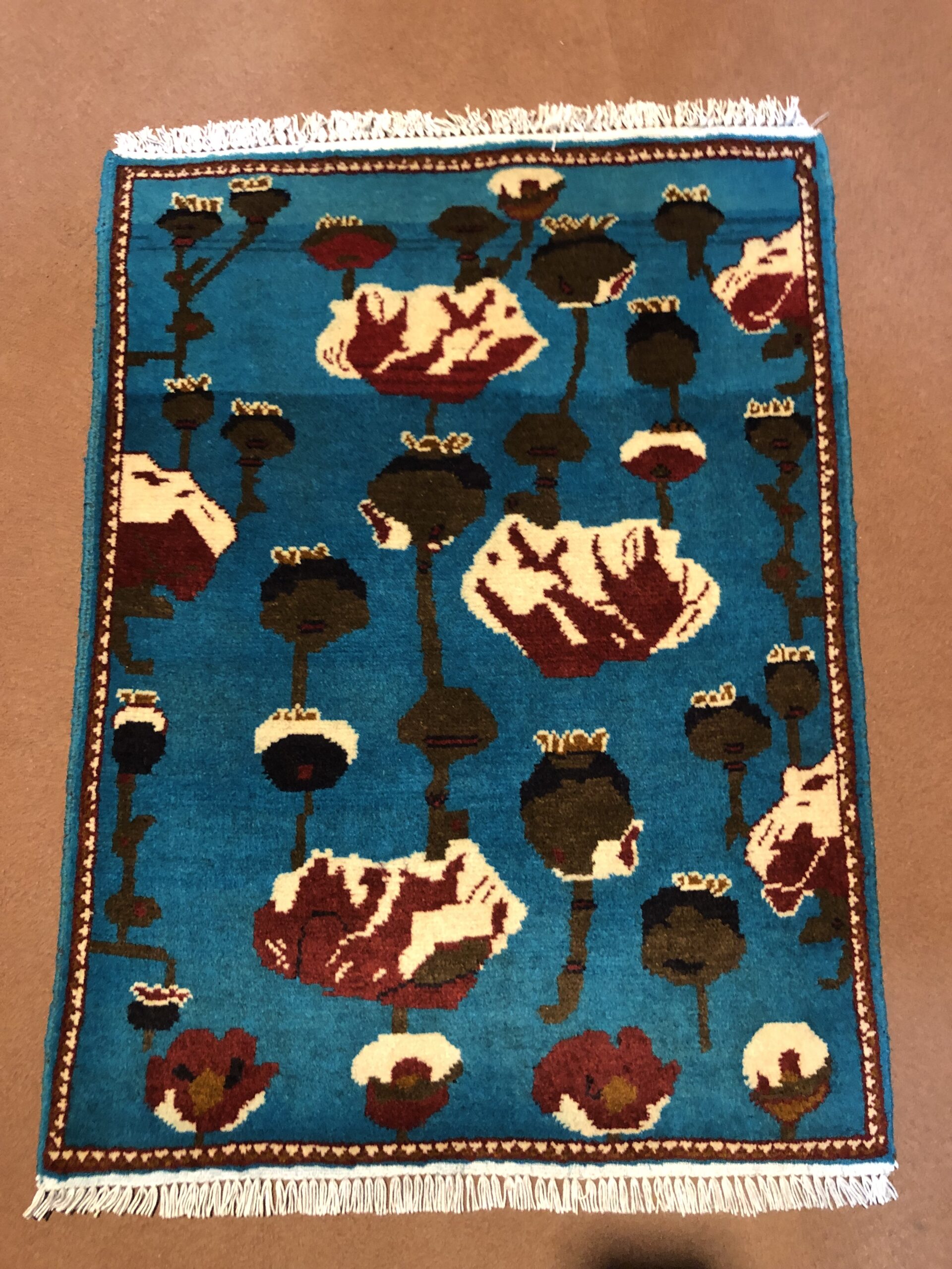 Hand Made Afghan war Rug, afghan opium war rugs Size 60  cm x 80 cm