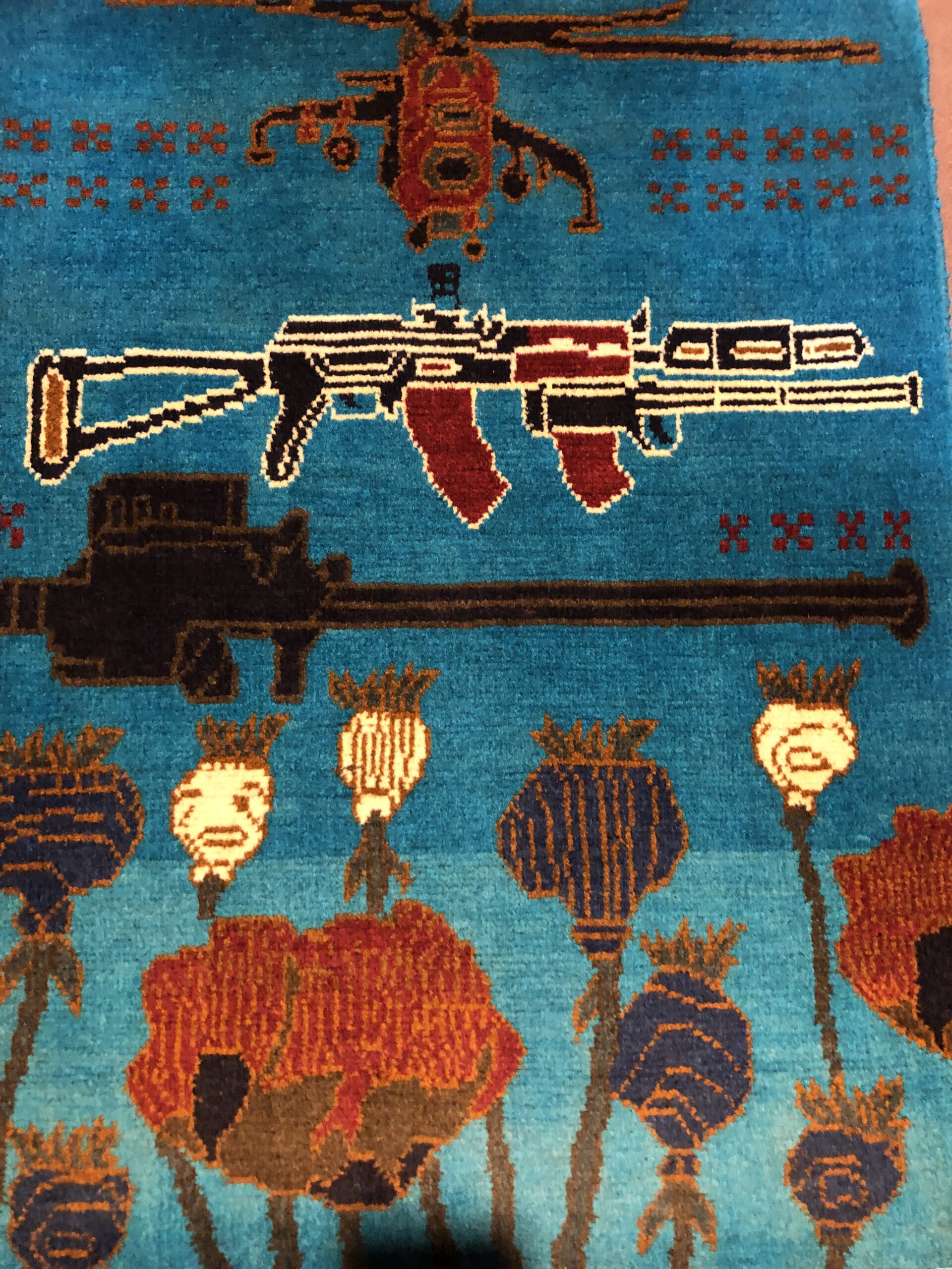 Hand Made Afghan war Rug ,afghan opium war rugs Size 60  cm x 80 cm - Image 2