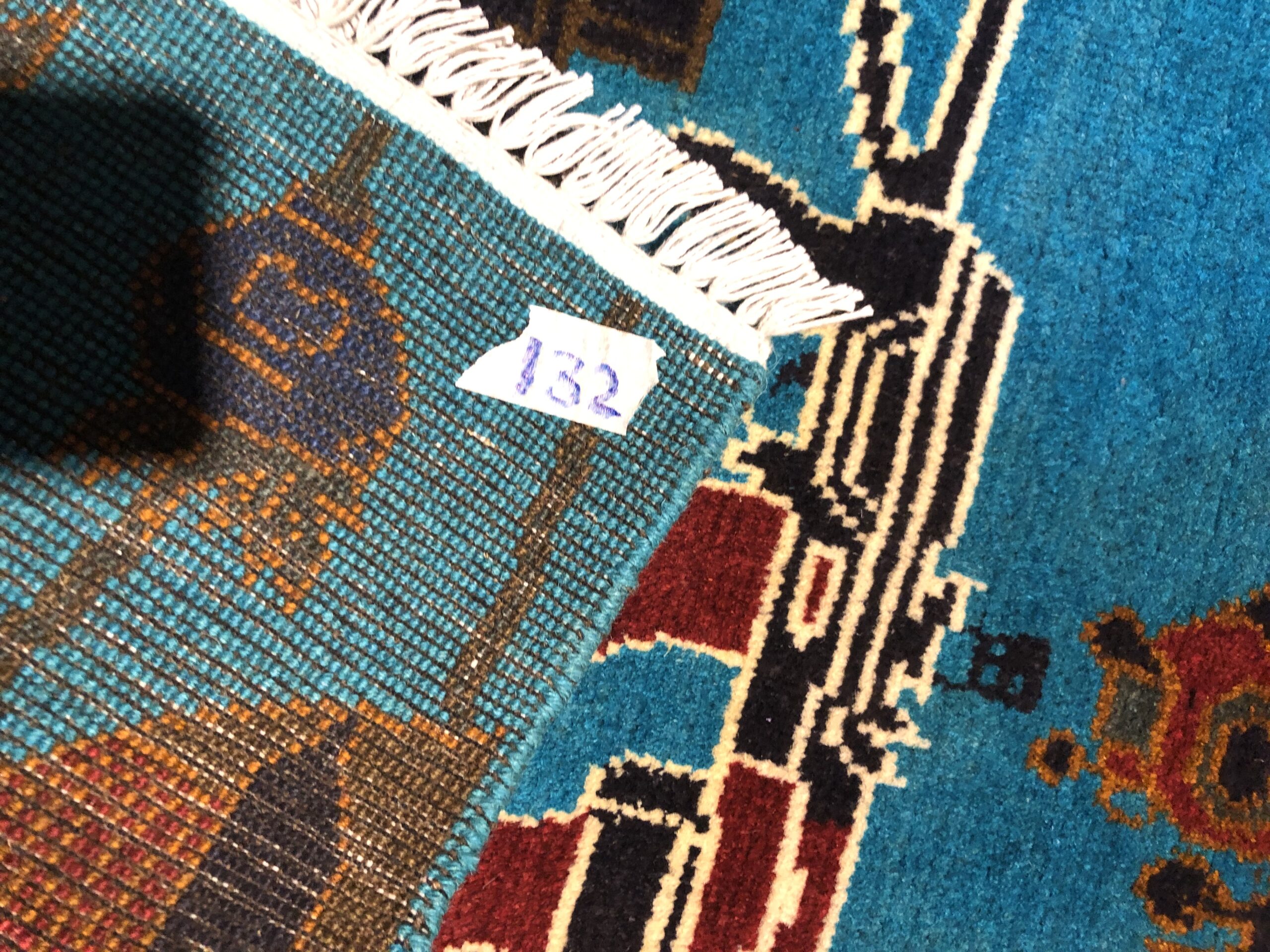 Hand Made Afghan war Rug ,afghan opium war rugs Size 60  cm x 80 cm - Image 3
