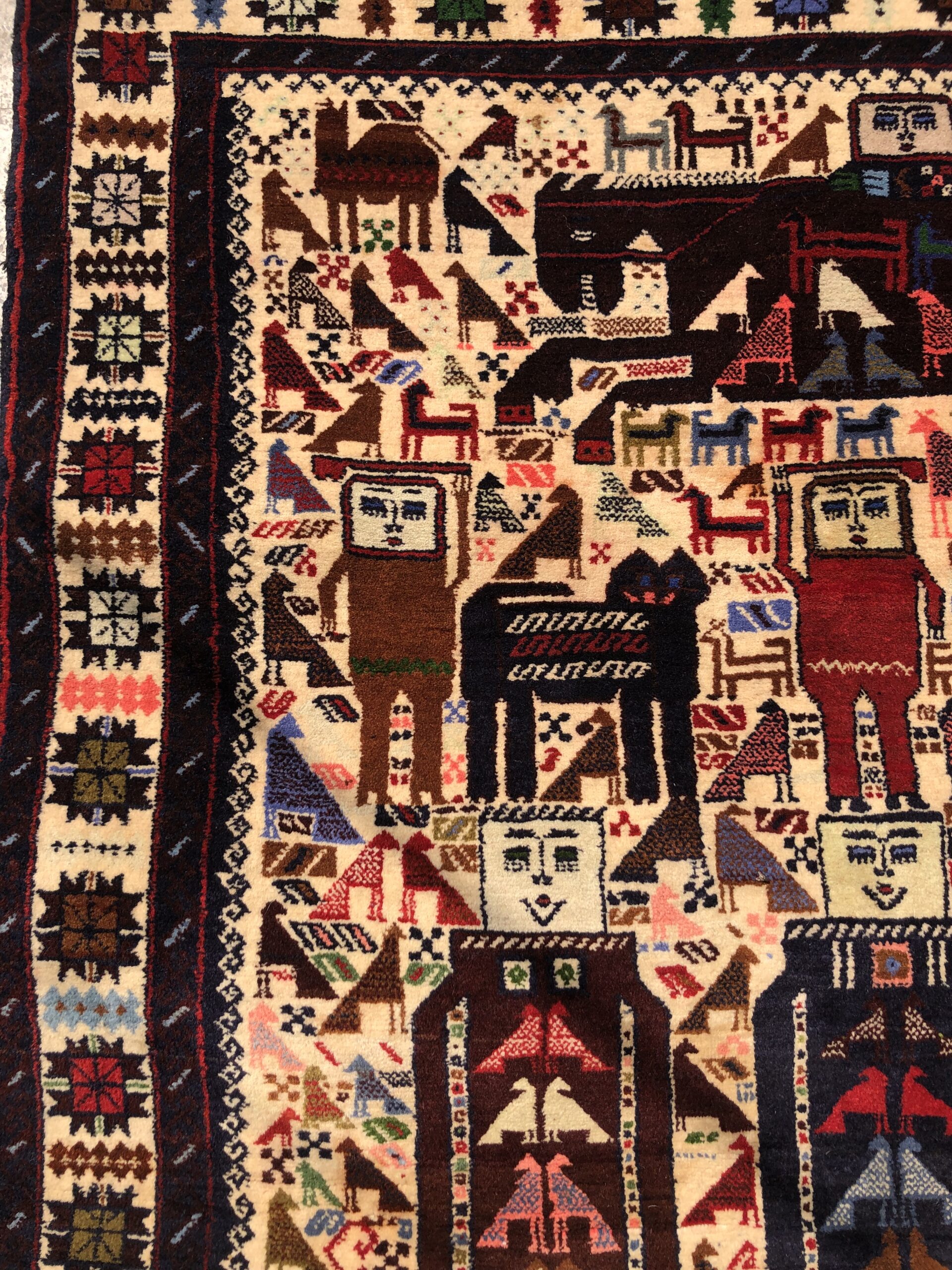 Hand Made Afghan pictorial rugs, tepestry rugs, wall hanging rugs Size 203 cm x  183 cm - Image 4