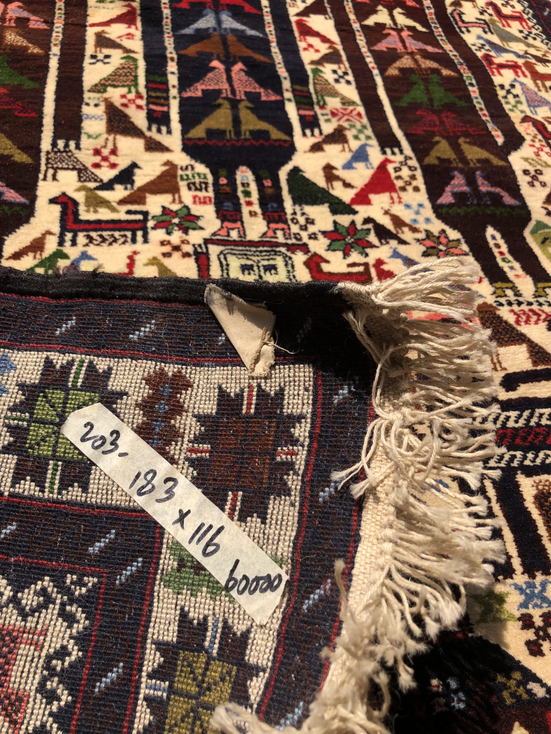 Hand Made Afghan pictorial rugs, tepestry rugs, wall hanging rugs Size 203 cm x  183 cm - Image 3