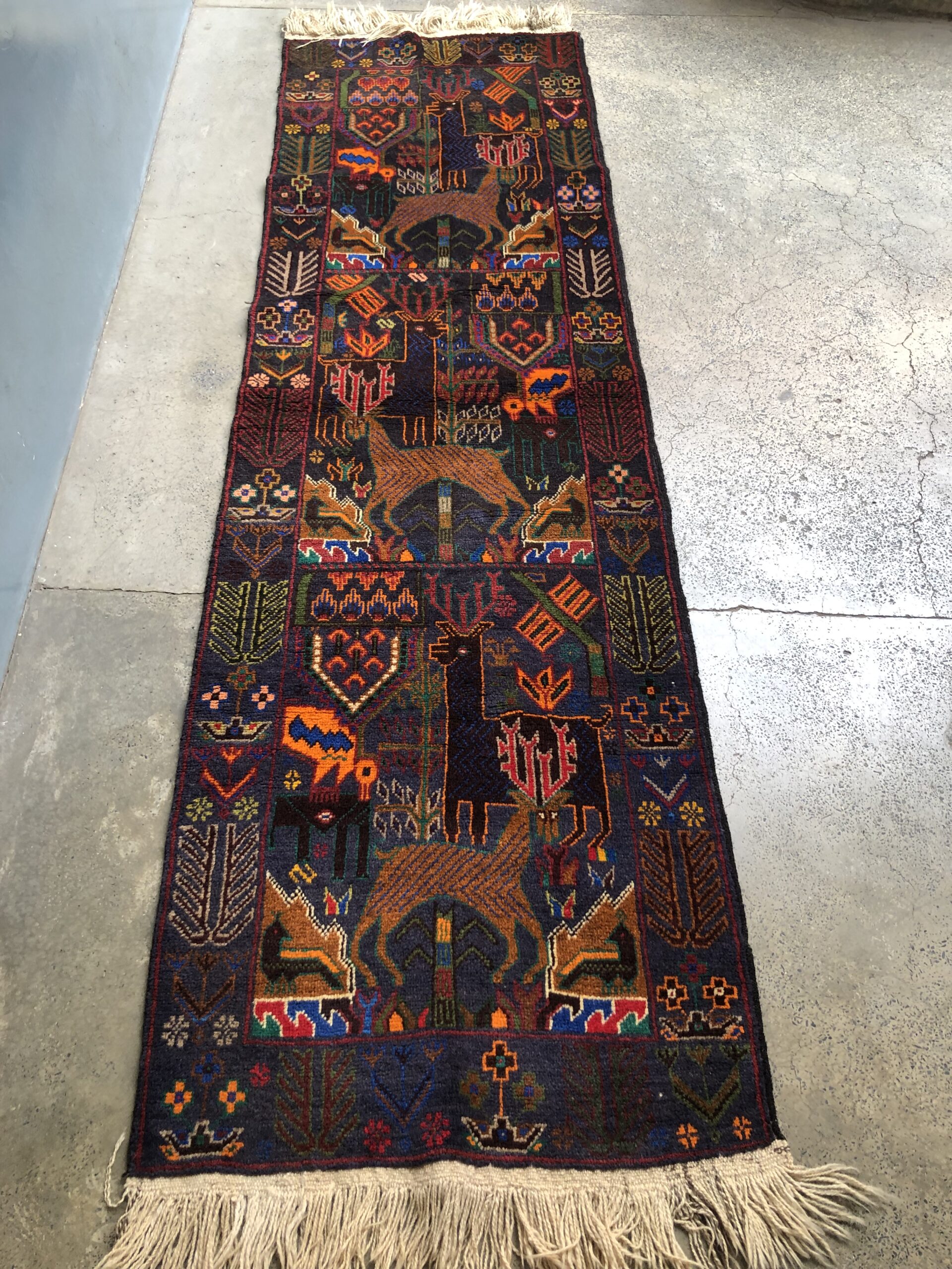 Hand Made Afghan pictorial rug, tepestry rugs, wall hanging rugs size 115 cm x 59 cm