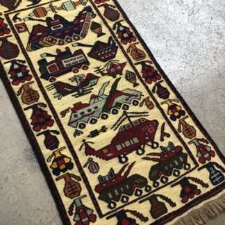 Hand Made Afghan war Rug, afghan ak47 and weapons war rugs Size 153 cm x 78 cm