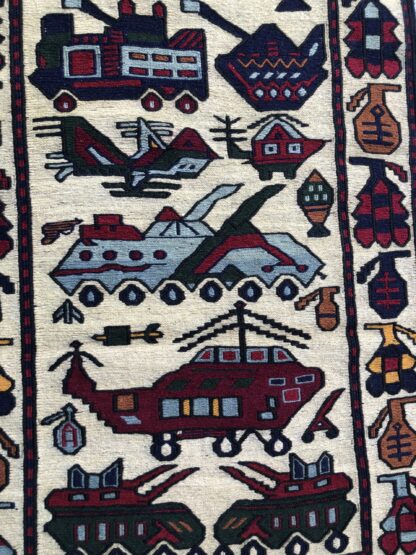 Hand Made Afghan war Rug, afghan ak47 and weapons war rugs Size 153 cm x 78 cm - Image 2