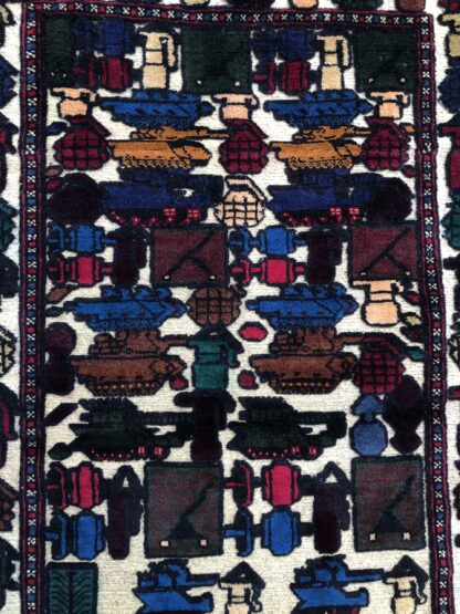 Hand Made Afghan war Rug, afghan ak47 and weapons war rugs Size 155 cm x 93 cm - Image 2