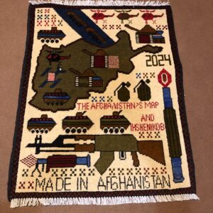 rug no 143 Hand Made Afghan war Rug , 911 rugs with weapons Size 60 cm x 80 cm