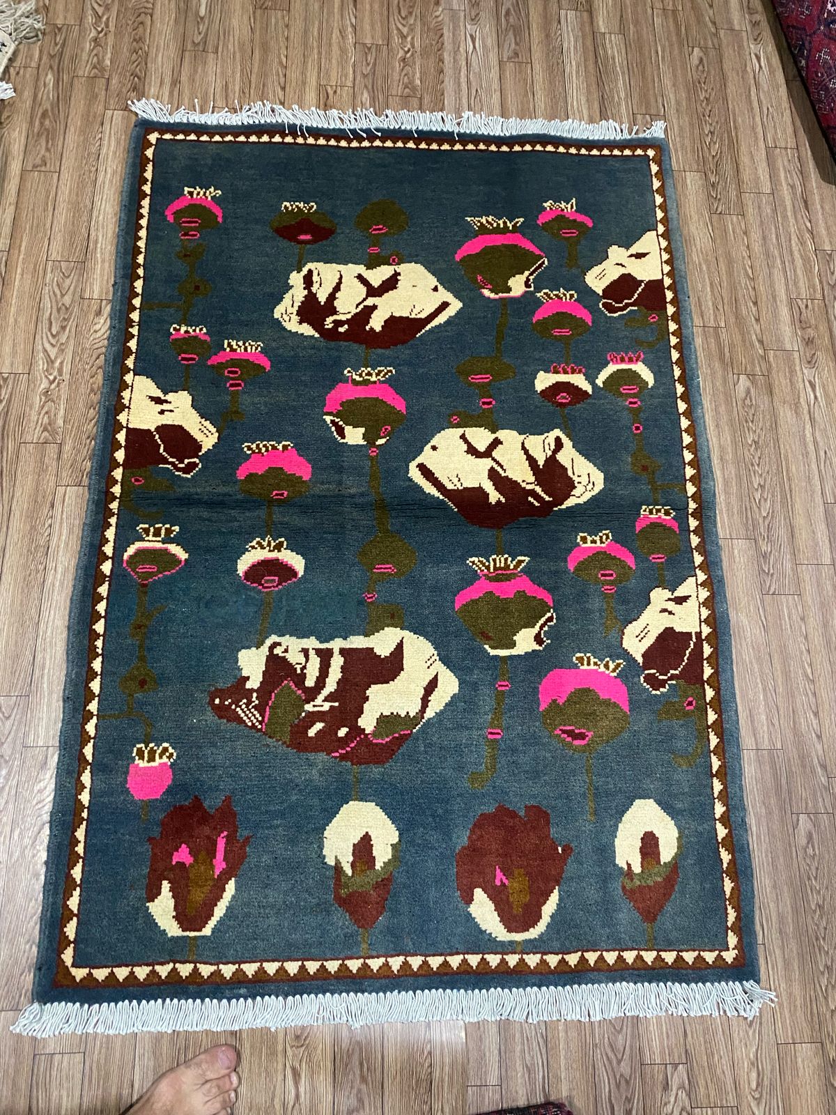 rug no 1 Hand Made Afghan war Rug , 9/11 world trade center war rugs with weapons Size 120 cm x 80 cm