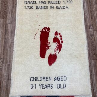 Hand Made Afghan war Rug ,free palastine war rugs Size 60  cm x 80 cm