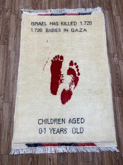 Hand Made Afghan war Rug ,free palastine war rugs Size 60  cm x 80 cm