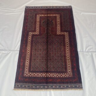 Hand Made Afghan prayer rug Size 142 cm x 88 cm war rugs .