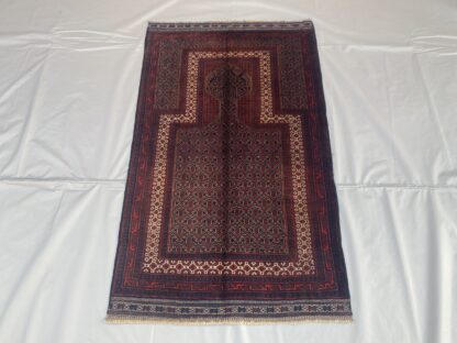 Hand Made Afghan prayer rug Size 142 cm x 88 cm war rugs .