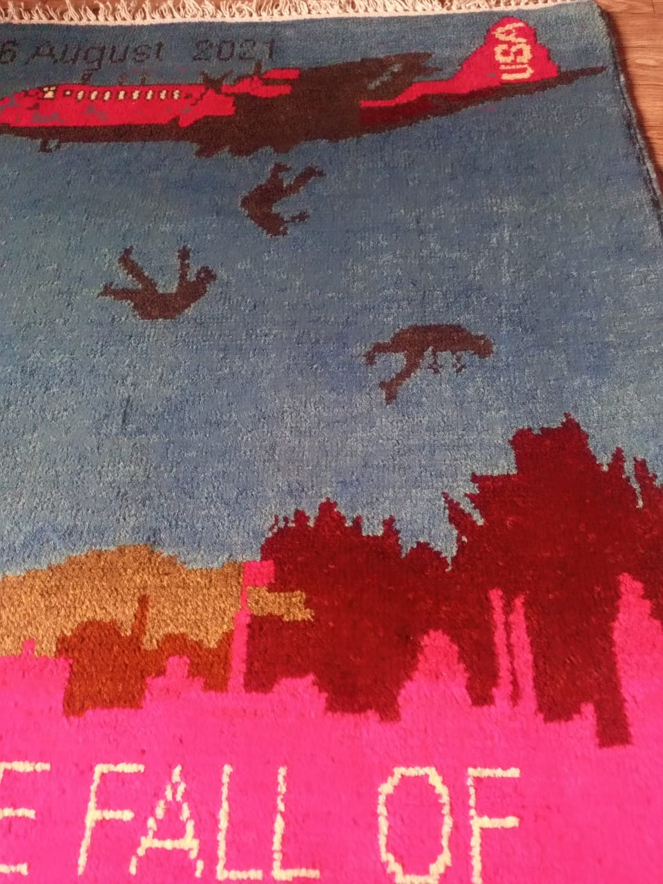 no 52 Hand Made Afghanistan rug ak 47, afghan war rugs, Size 60 cm x 80