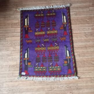 no 57 Hand Made Afghanistan rug ak 47, afghan war rugs, Size 60 cm x 80