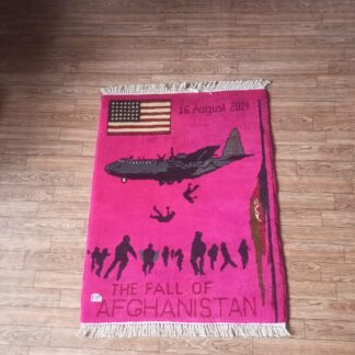 no 58 Hand Made Afghanistan rug ak 47, afghan war rugs, Size 60 cm x 80