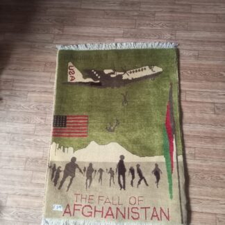 no 59 Hand Made Afghanistan rug ak 47, afghan war rugs, Size 60 cm x 80