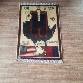 no 60 Hand Made Afghanistan rug ak 47, afghan war rugs, Size 60 cm x 80