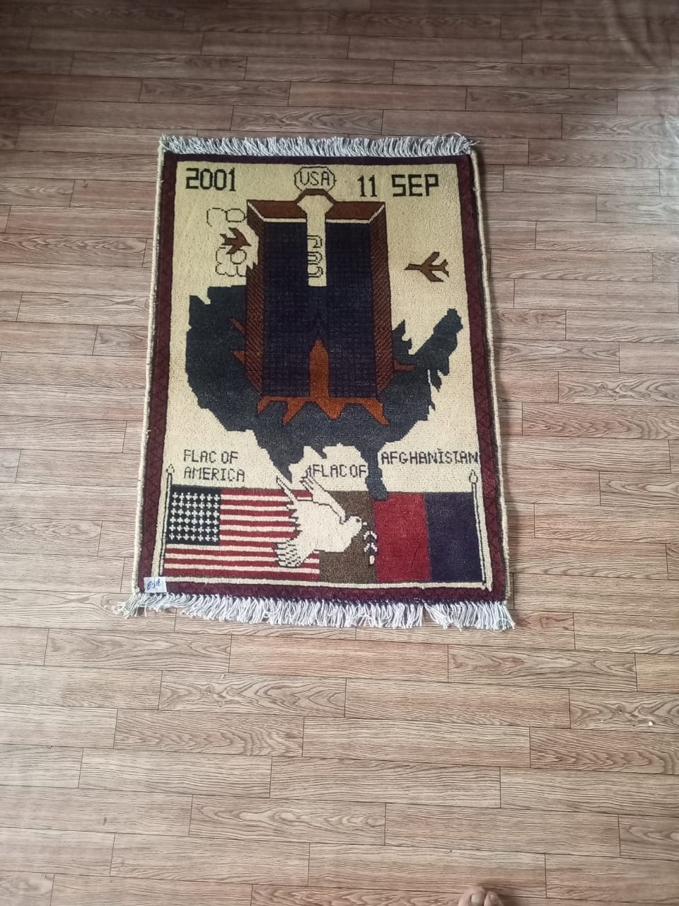 no 60 Hand Made Afghanistan rug ak 47, afghan war rugs, Size 60 cm x 80