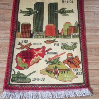 no 62 Hand Made Afghanistan rug ak 47, afghan war rugs, Size 60 cm x 80