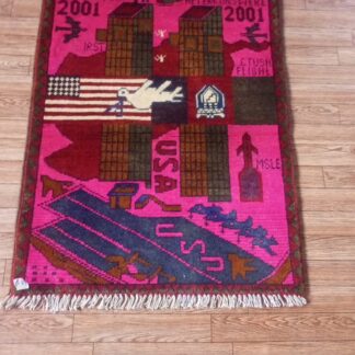 no 65 Hand Made Afghanistan rug ak 47, afghan war rugs, Size 60 cm x 80