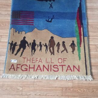 no 67 Hand Made Afghanistan rug ak 47, afghan war rugs, Size 60 cm x 80
