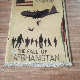 no 73 Hand Made Afghanistan rug ak 47, afghan war rugs, Size 60 cm x 80