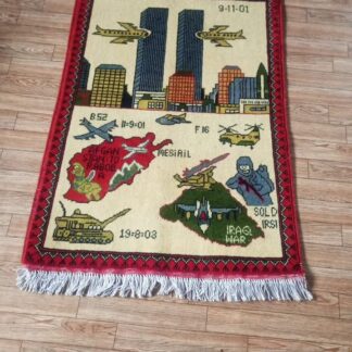 no 77 Hand Made Afghanistan rug ak 47, afghan war rugs, Size 60 cm x 80
