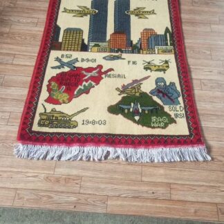 no 70 Hand Made Afghanistan rug ak 47, afghan war rugs, Size 60 cm x 80