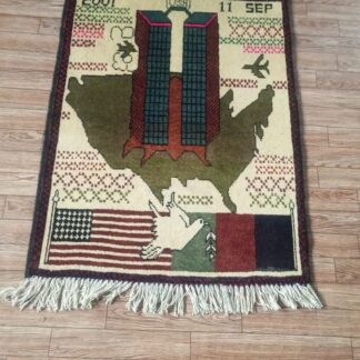 no 72 Hand Made Afghanistan rug ak 47, afghan war rugs, Size 60 cm x 80