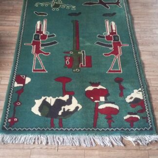 no 78 Hand Made Afghanistan rug ak 47, afghan war rugs, Size 60 cm x 80