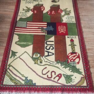 no 79 Hand Made Afghanistan rug ak 47, afghan war rugs, Size 60 cm x 80