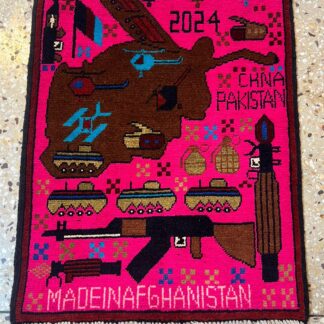 no 50 Hand Made Afghanistan rug ak 47, afghan war rugs, Size 60 cm x 80