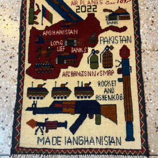 no 45 Hand Made Afghanistan rug ak 47, afghan war rugs, Size 60 cm x 80