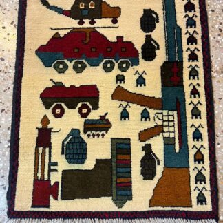 no 46 Hand Made Afghanistan rug ak 47, afghan war rugs, Size 60 cm x 80