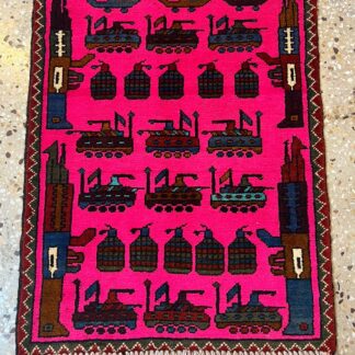 no 44 Hand Made Afghanistan rug ak 47, afghan war rugs, Size 60 cm x 80