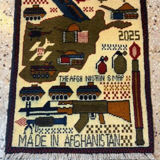 no 37 Hand Made Afghanistan rug ak 47, afghan war rugs, Size 60 cm x 80