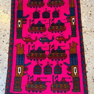 no 32 Hand Made Afghanistan rug ak 47, afghan war rugs, Size 60 cm x 80
