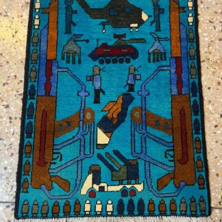 no 28 Hand Made Afghanistan rug ak 47, afghan war rugs, Size 60 cm x 80 cm
