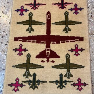 no 19 Hand Made Afghanistan rug ak 47, afghan war rugs, Size 60 cm x 80 cm
