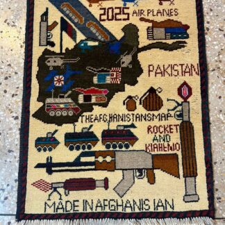 no 16 Hand Made Afghanistan rug ak 47, afghan war rugs, Size 60 cm x 80 cm