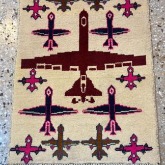 no 13 Hand Made Afghanistan rug ak 47, afghan war rugs, Size 60 cm x 80 cm