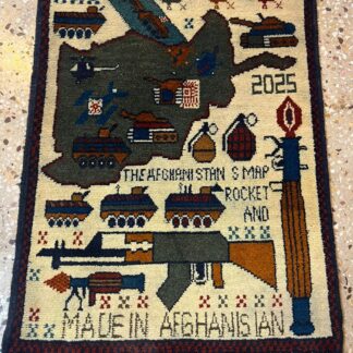 no 12 Hand Made Afghanistan rug ak 47, afghan war rugs, Size 60 cm x 80 cm