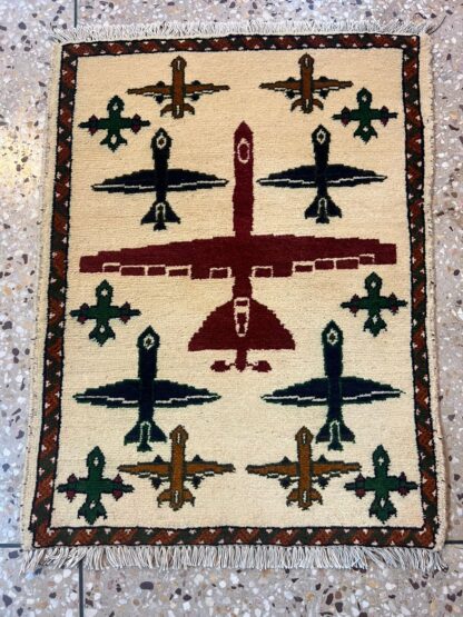 no 8 Hand Made Afghanistan rug ak 47, afghan war rugs, Size 60 cm x 80 cm